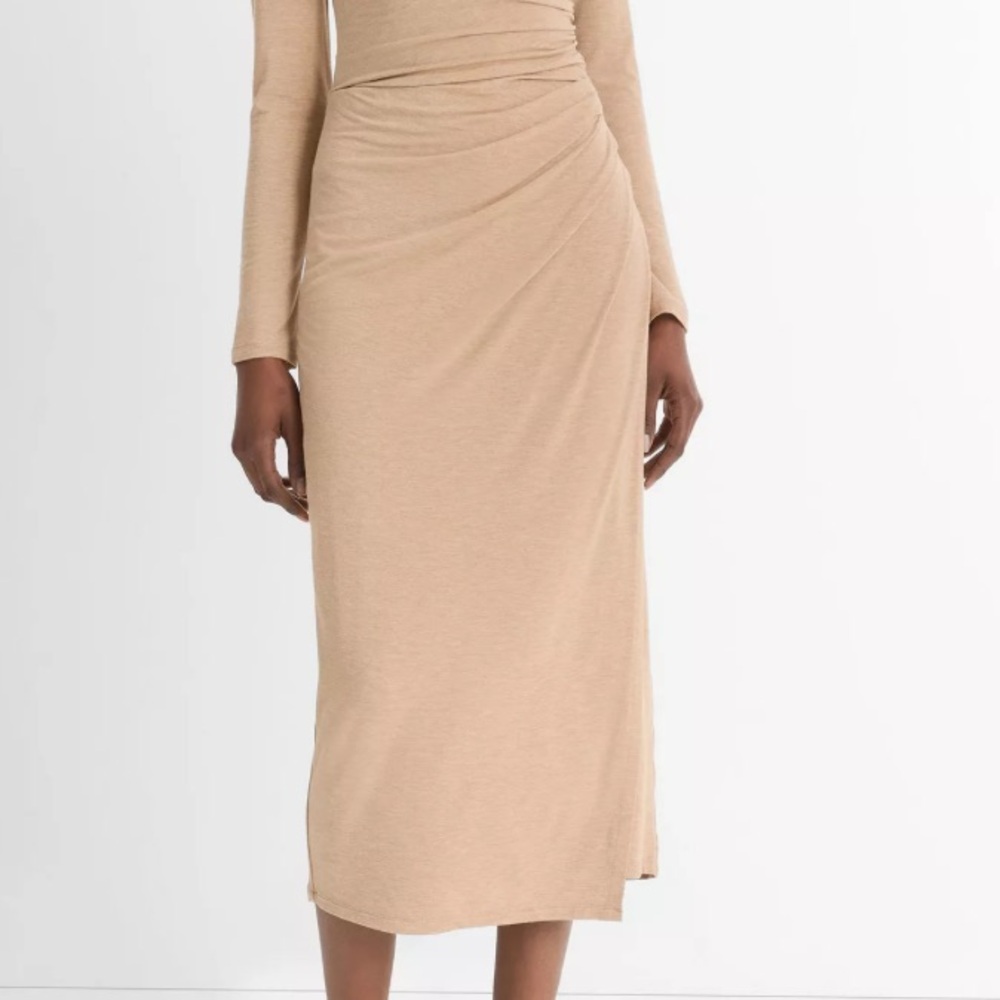 Vince Beige Midi Skirt